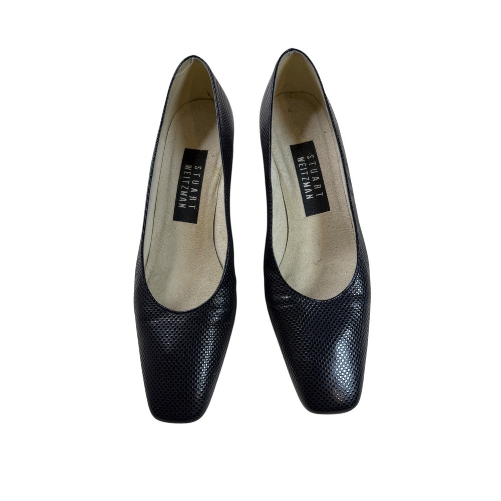 Stuart Weitzman Black‎ Leather Block Heel Pumps – 6.5AA
